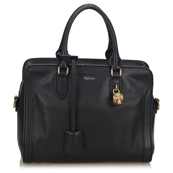 Alexander McQueen Pebbled Calfskin Skull Padlock Zip Around Tote Bag - Medium - Picture 1 of 6